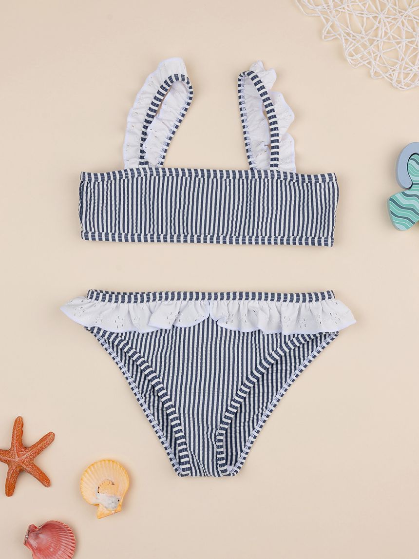 Bikibi bimba blu/bianco sangallo