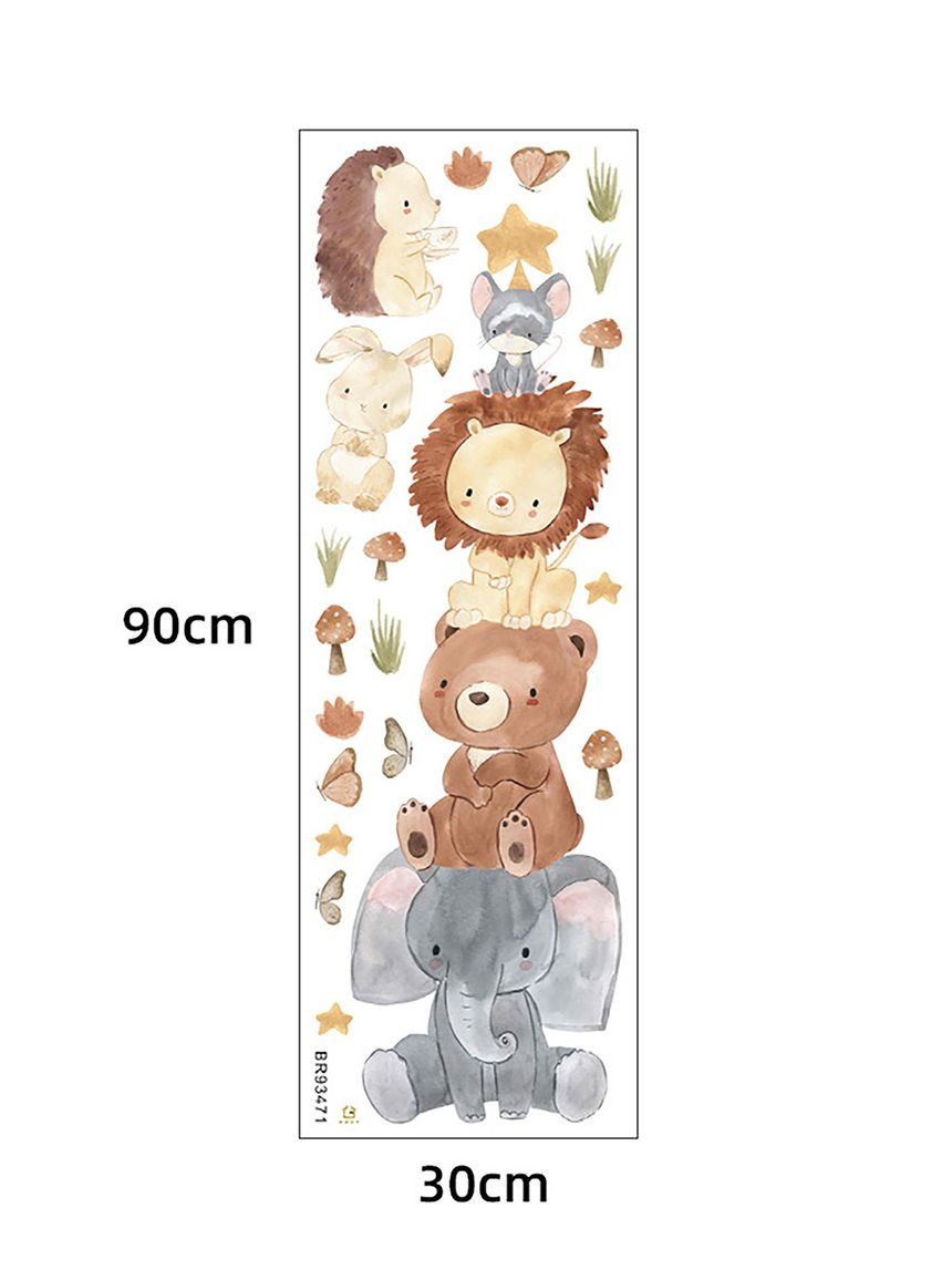 Grandora Adesivo Murale Safari Per Cameretta - Set Animali E Alberi 95x70 Cm - Decorazione Parete Bambini - 4
