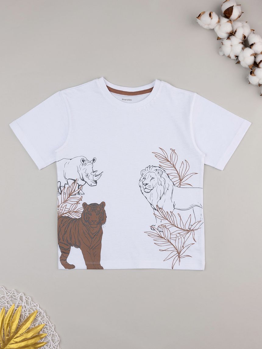T-shirt bimbo bianca stampata