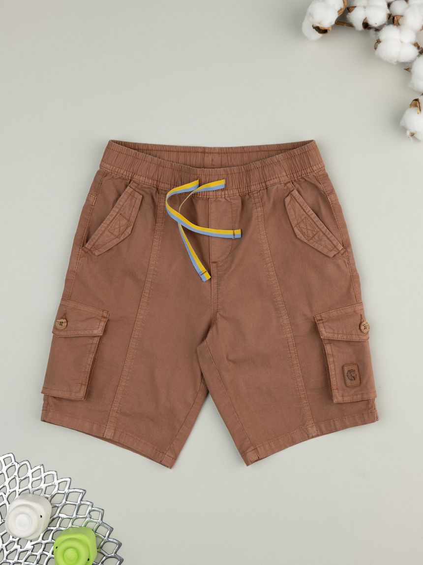 Shorts bimbo marroni tasconi laterali