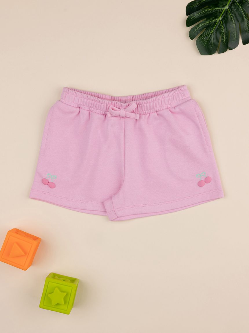 Shorts bimba rosa ciliegia