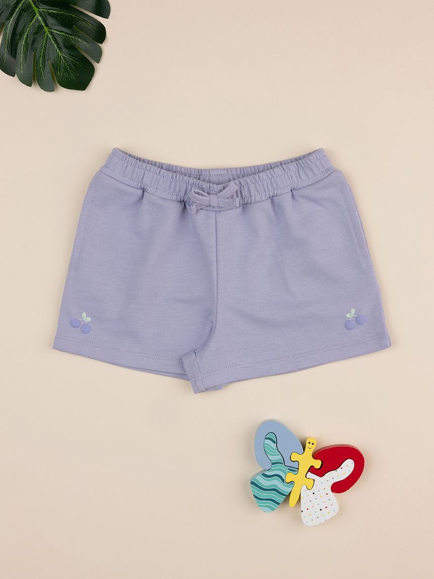 Shorts bimba lilla ciliegia