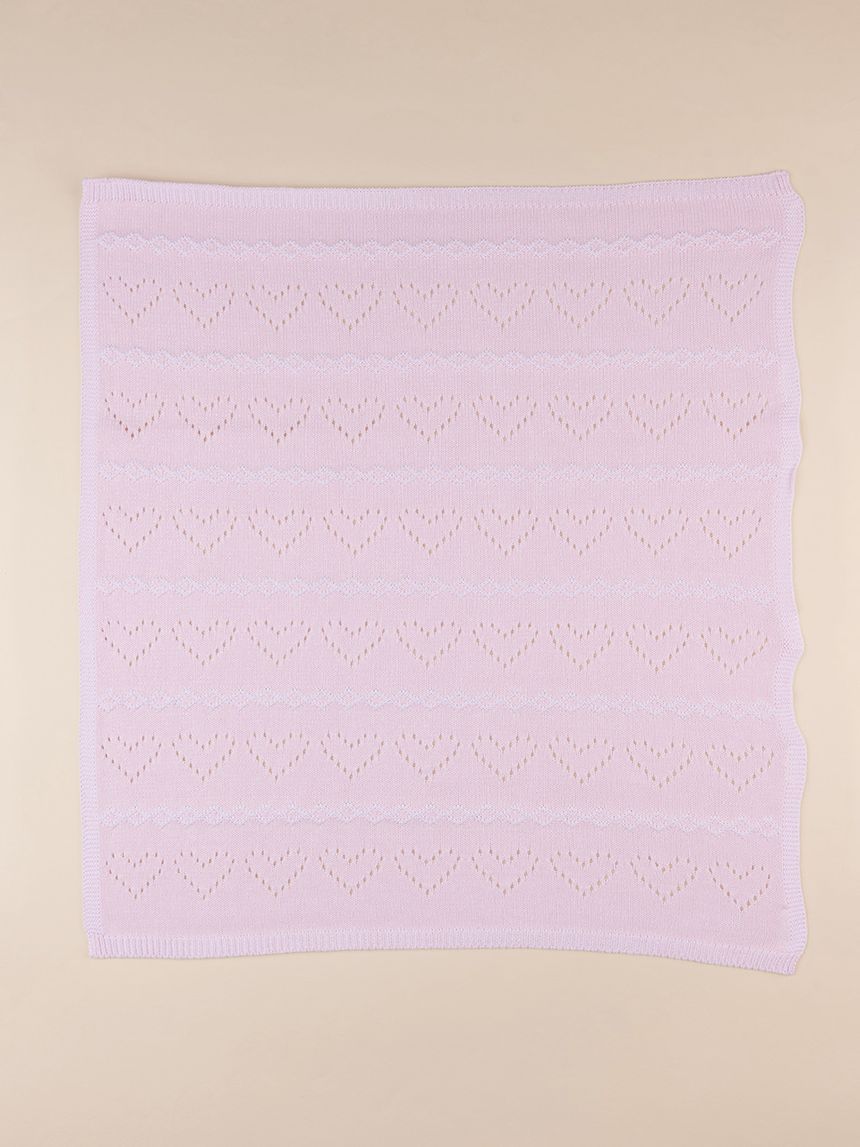 Coperta estiva culla/carrozzina tricot rosa