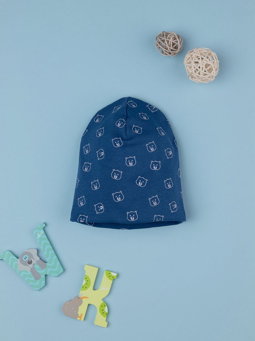 Berretto bimbo blu orsi