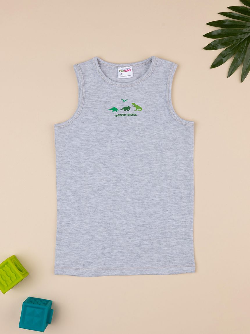 Canotta bimbo grigia dinosauri