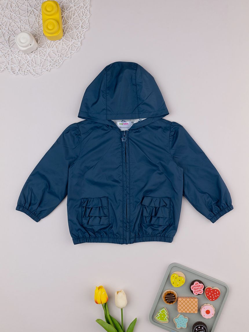 Giacca antivento bimba blu