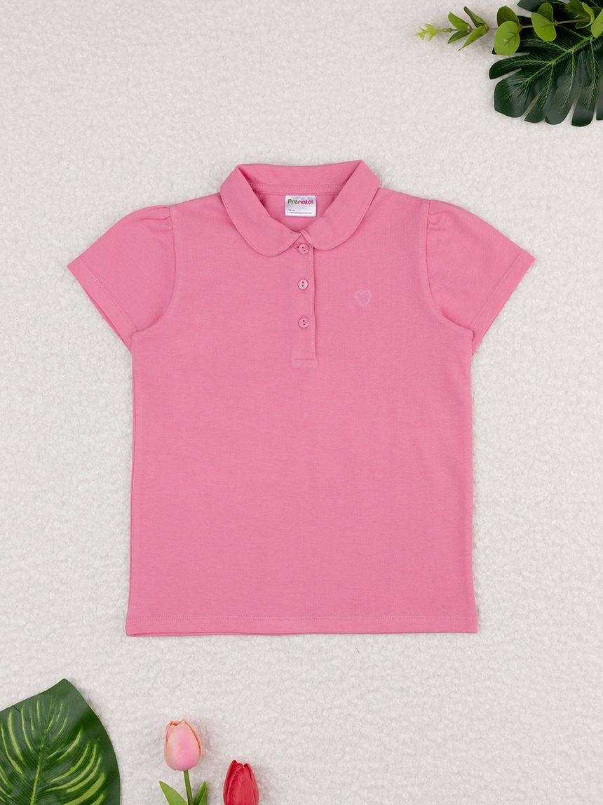 Polo bimba rosa cuore