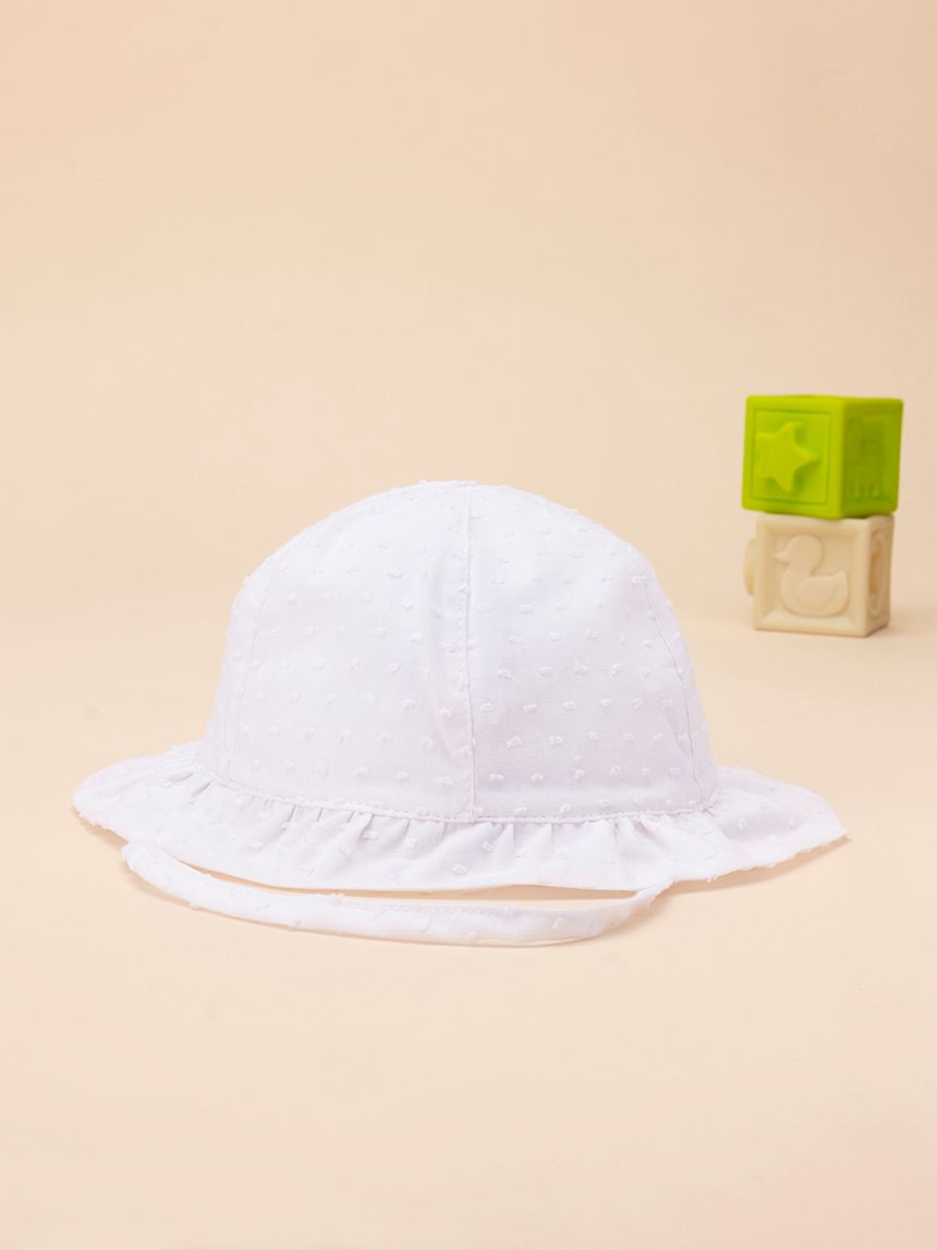 Cappello bianco estivo da bimba