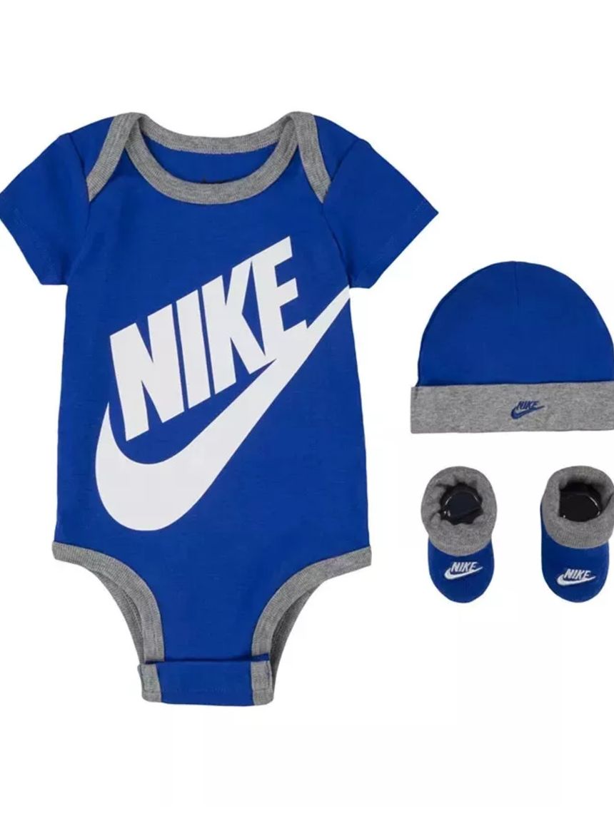 Pack 3 pezzi nike neonato grigio/blu