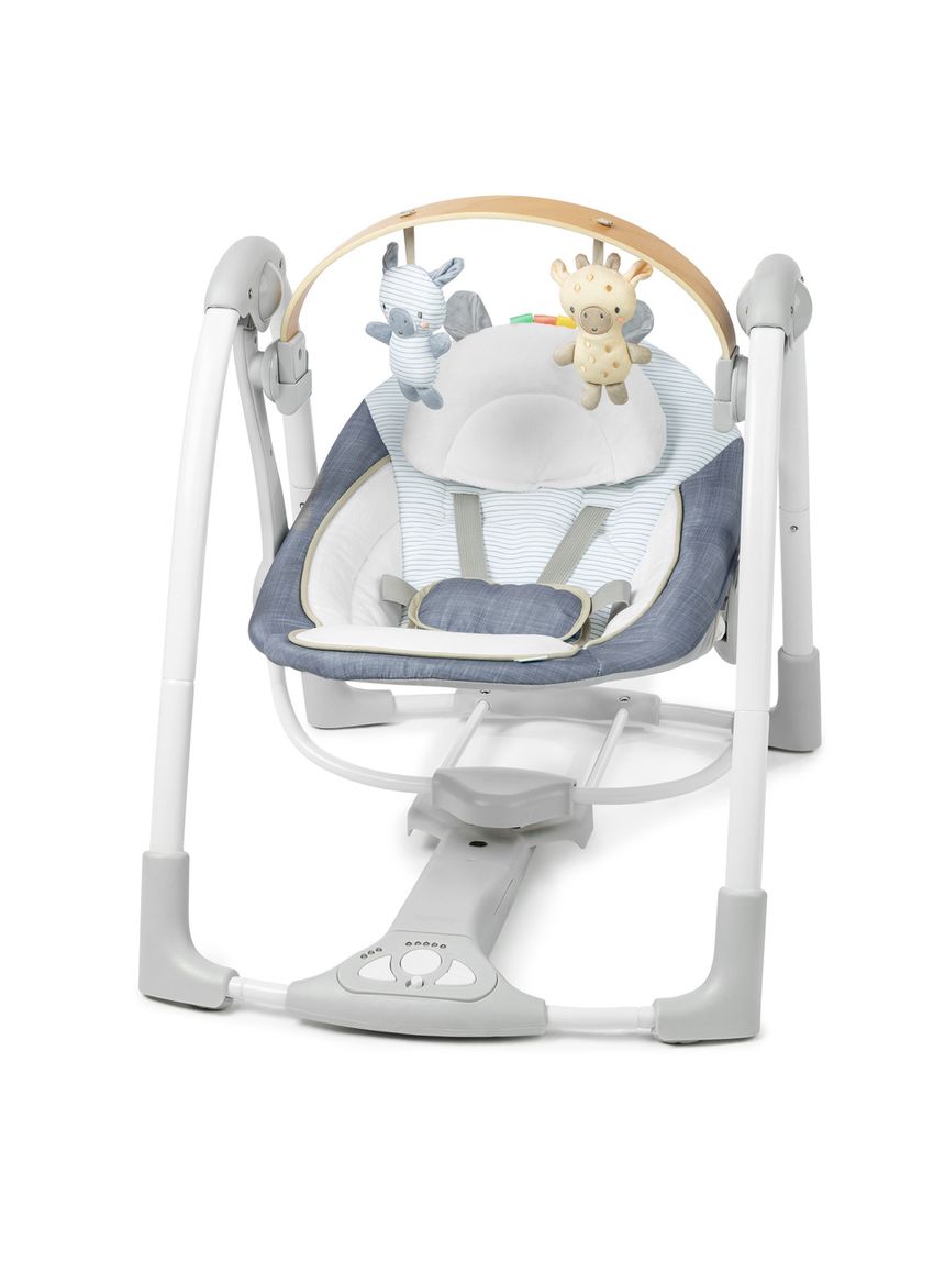 Altalena portatile swing 'n go chambray blu 0-9 mesi - ingenuity