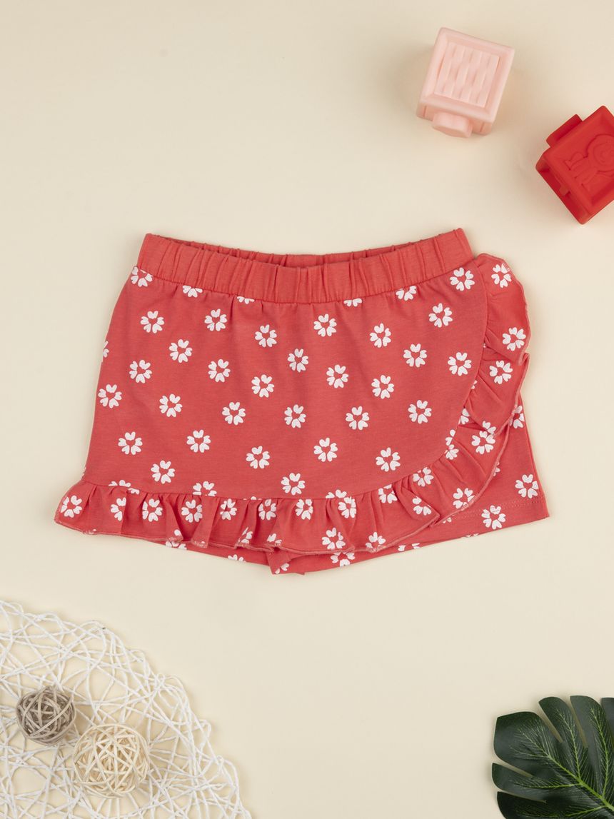 Gonnapantalone bambina corallo