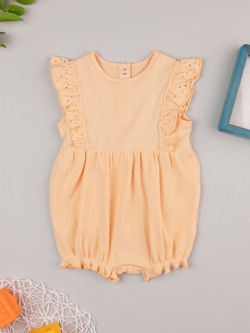 Pagliaccetto bimba arancione frill