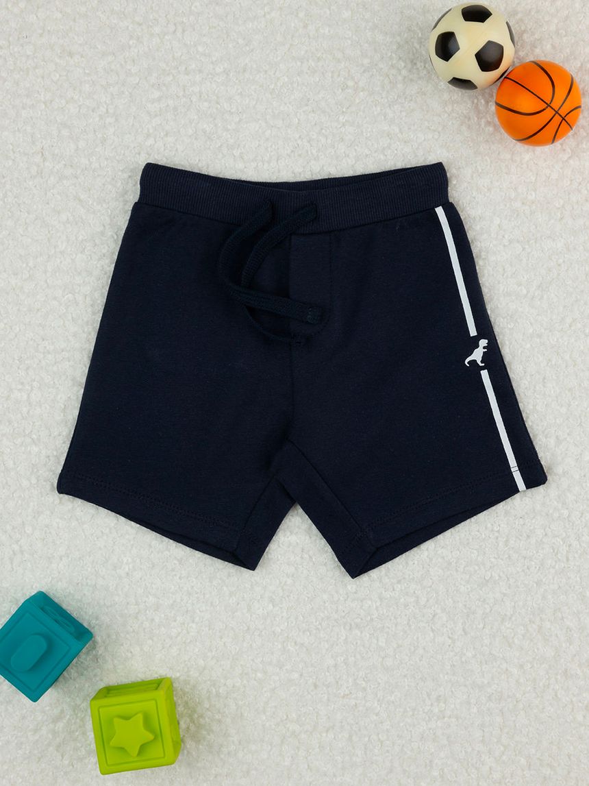 Shorts bimbo blu banda bianca
