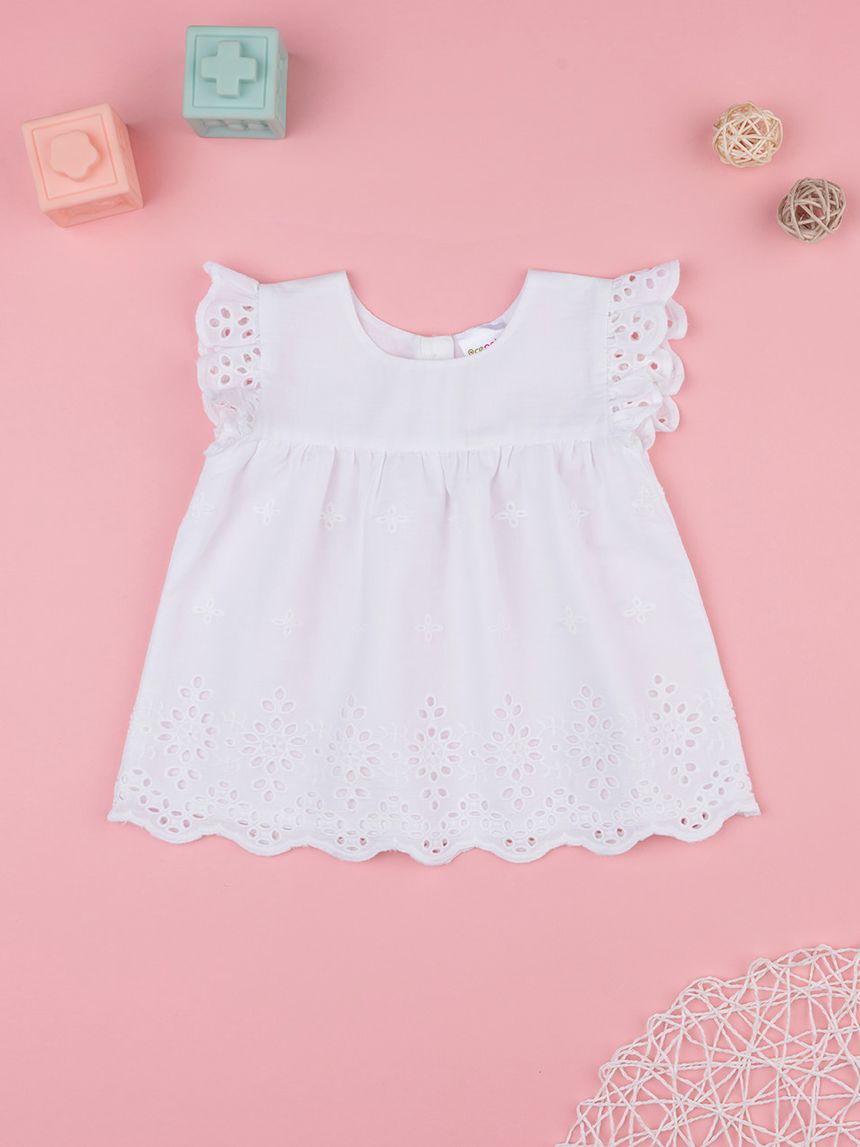 Camicia bimba sangallo bianca