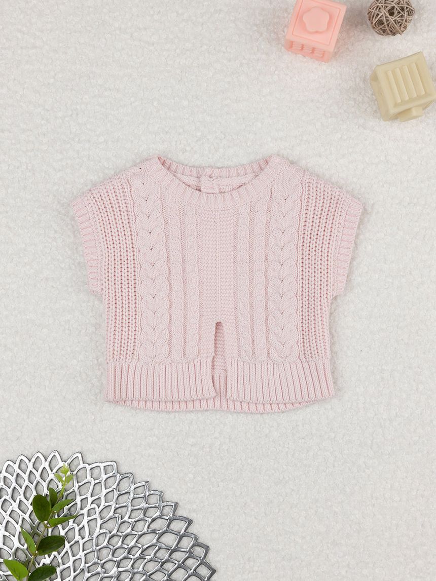 Maglia tricot rosa bimba