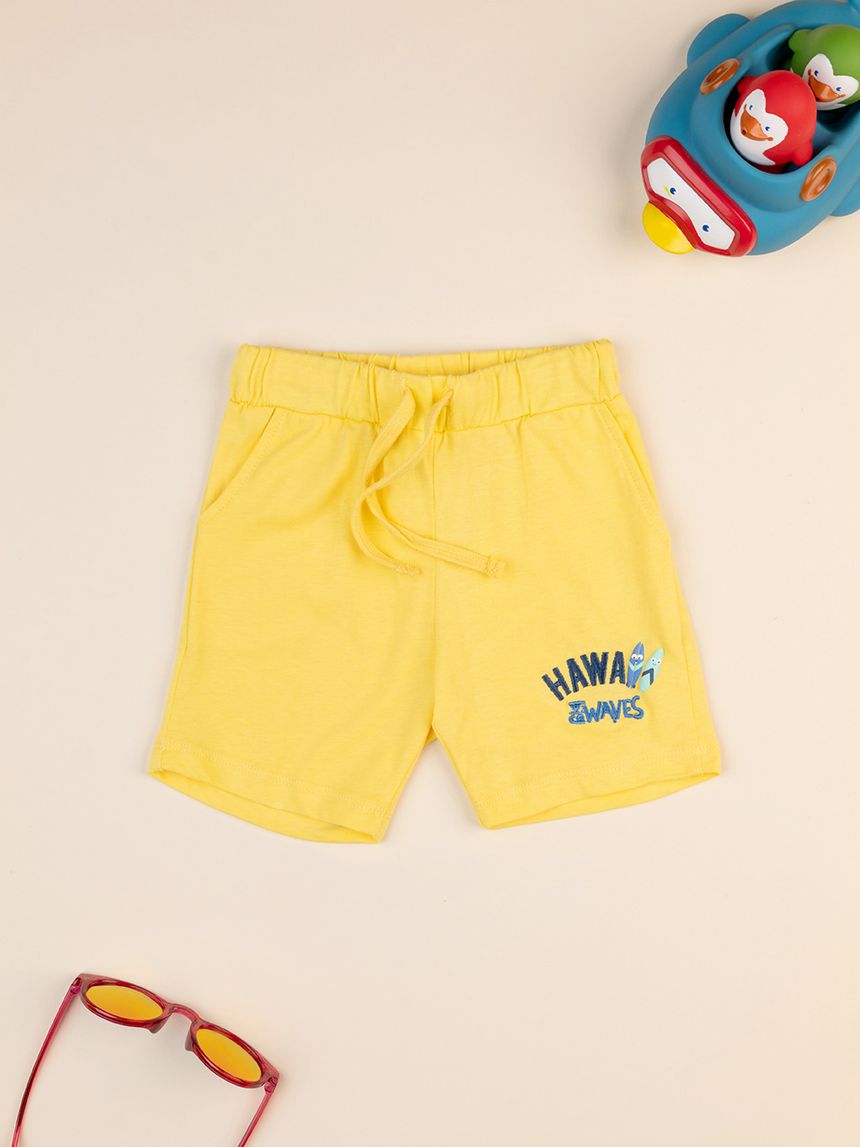 Shorts gialli bambino con stampa