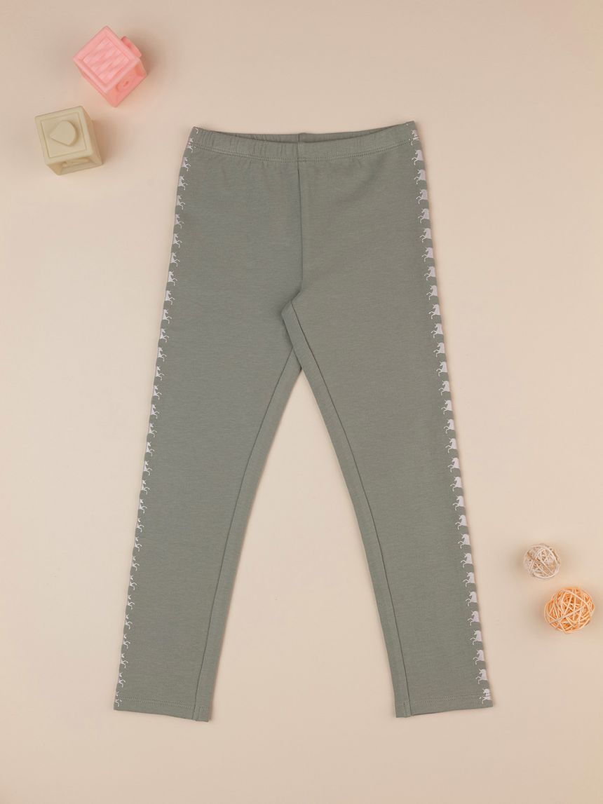 Leggings verdi bande laterali