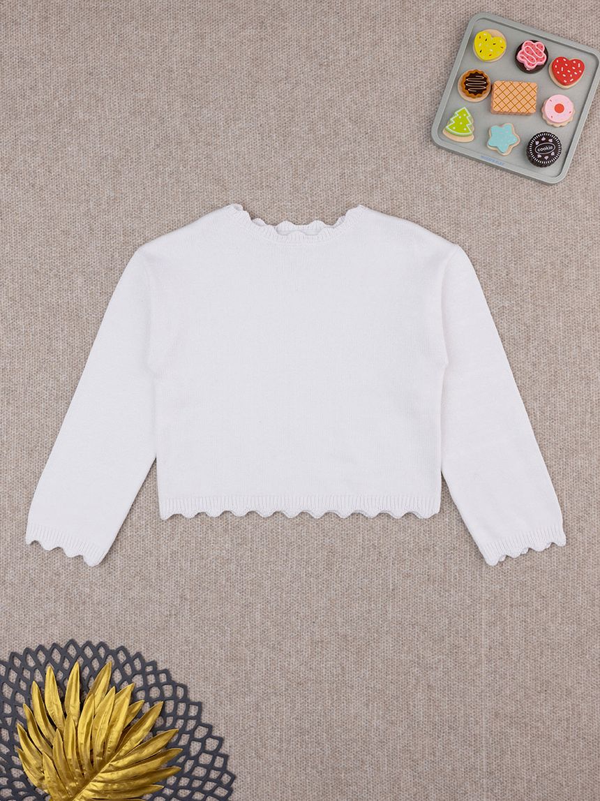 Maglia bimba bianca ondulata