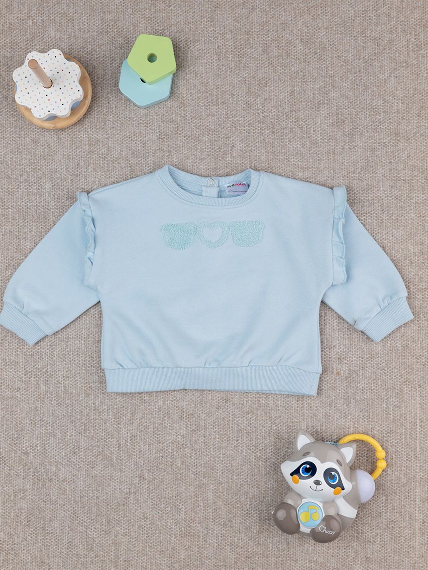 Maglia bimba azzurra con frill