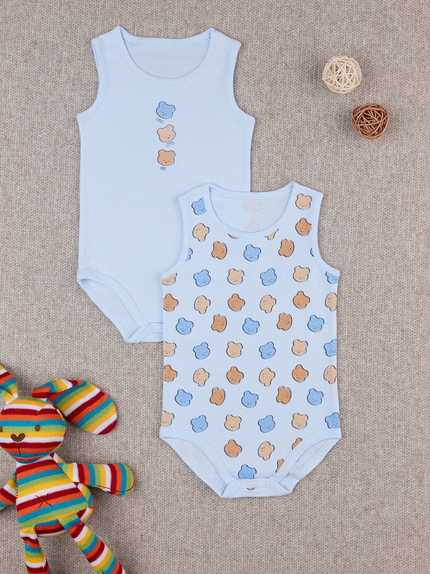 Pack 2 body azzurri bimbo orsetti