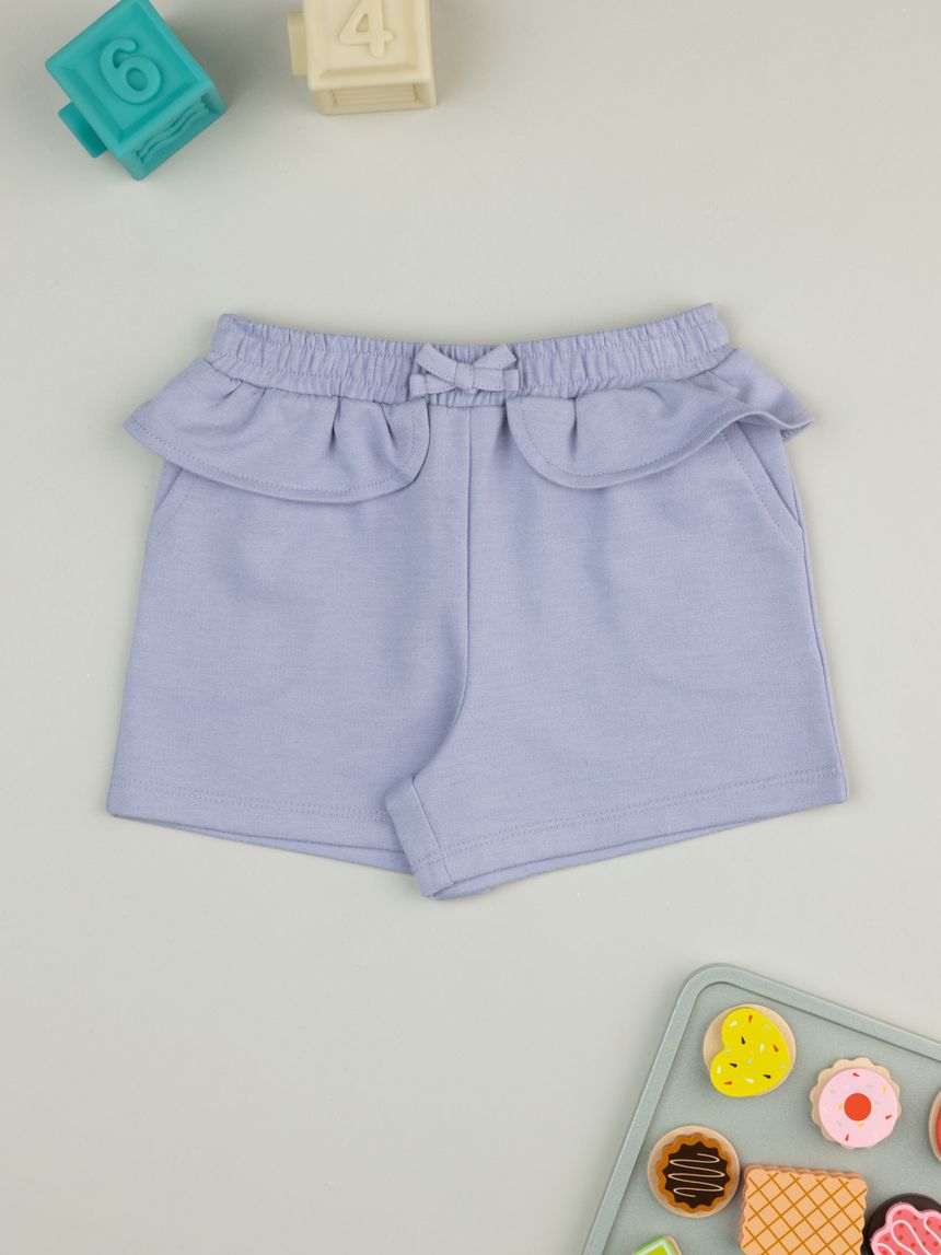 Shorts lilla bambina con rouches
