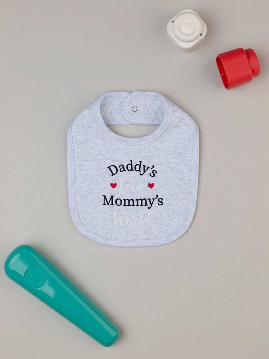 Bavaglino unisex bianco stampato