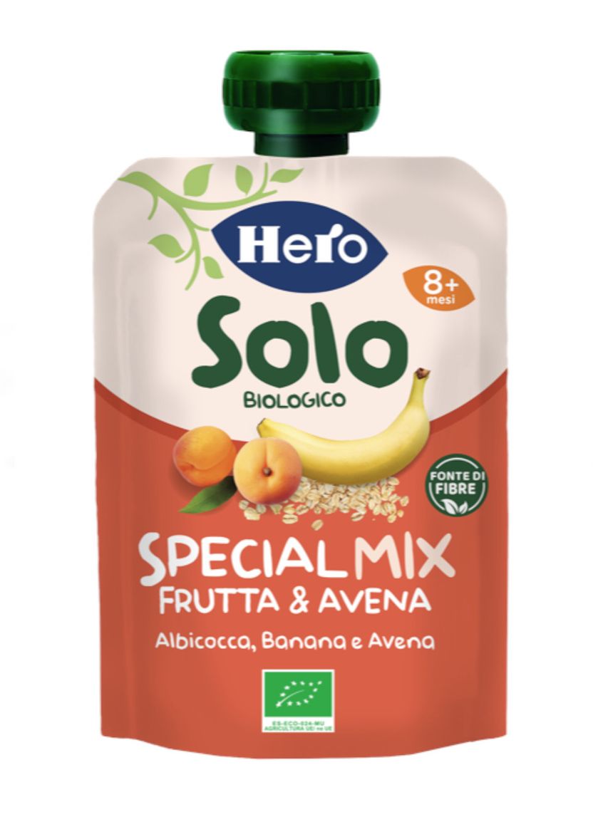 Pouch frutta & avena con albicocca banana e avena 100 gr - hero solo