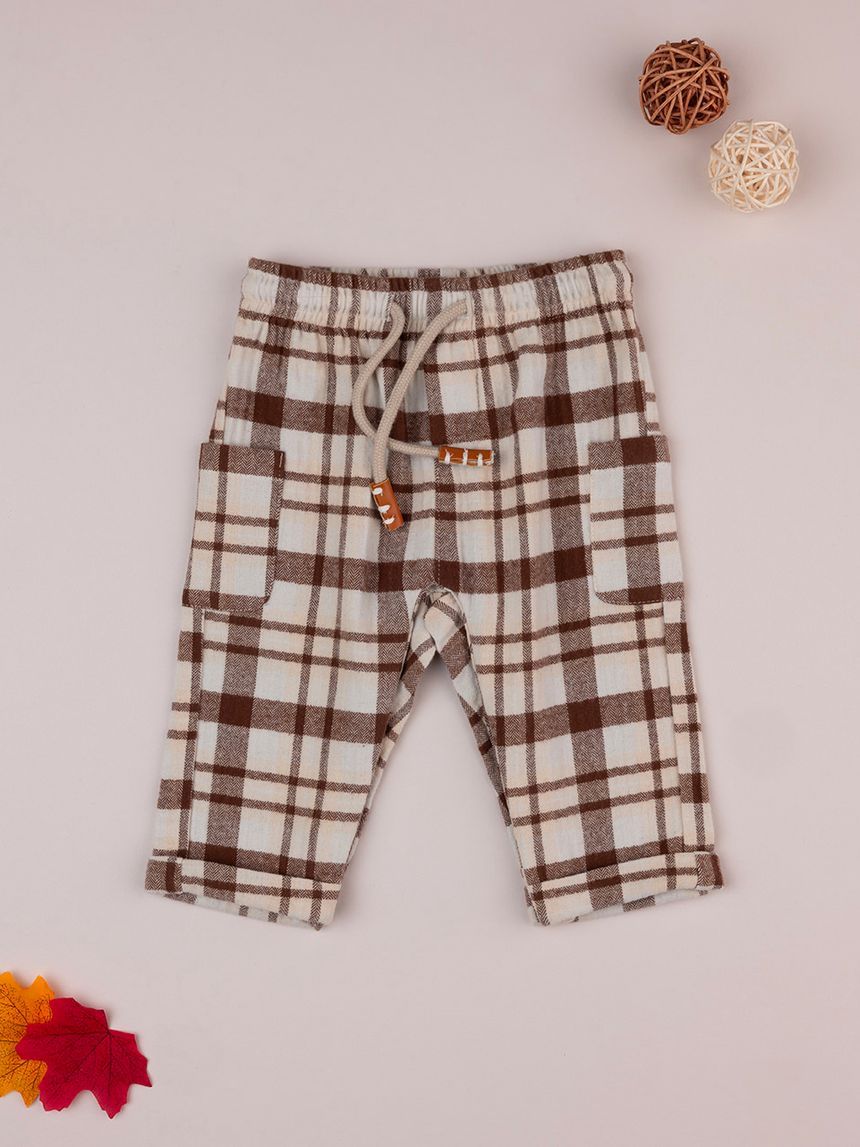 Pantalone bimbo bianco/marrone
