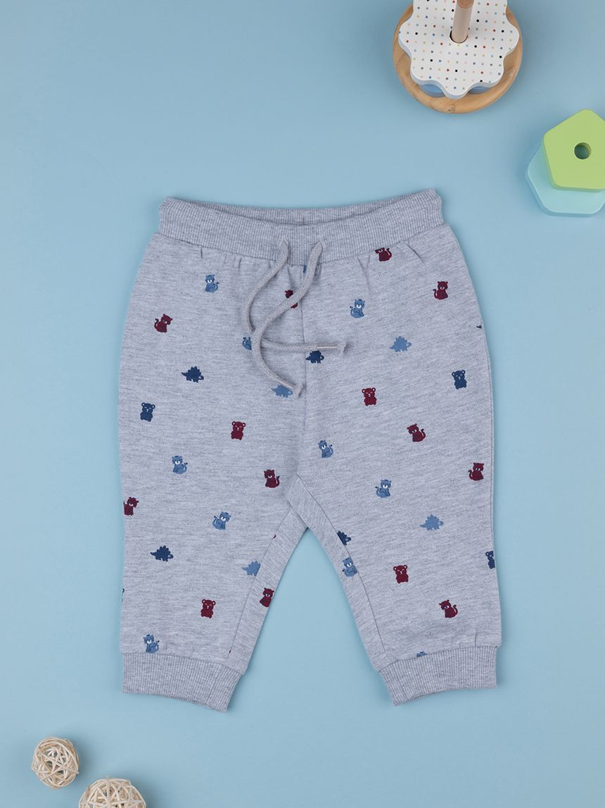 Pantaloni grigi felpati bimbo allover