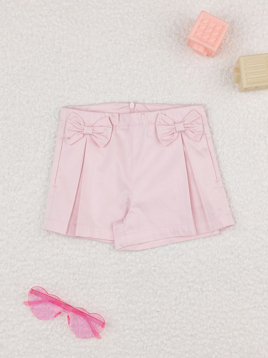 Shorts bimba rosa con fiocchi