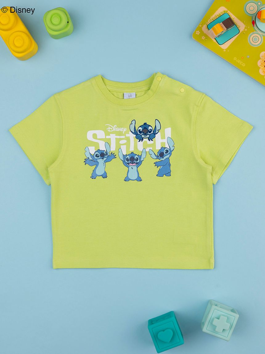 T-shirt bimbo verde stitch