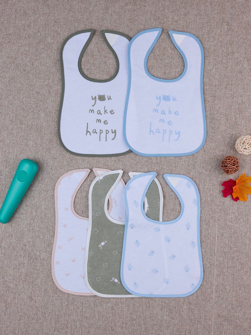 Pack 5 bavaglini grandi plastificati