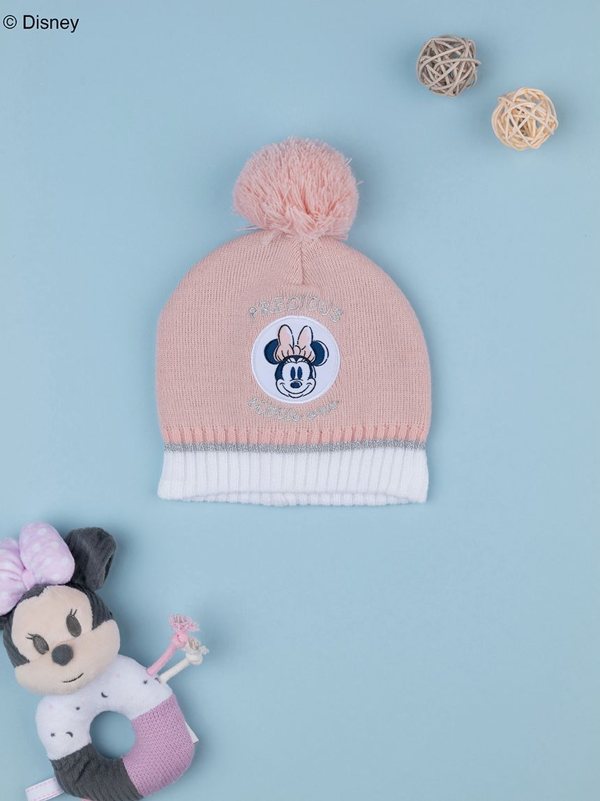 Berretto tricot bimba rosa
