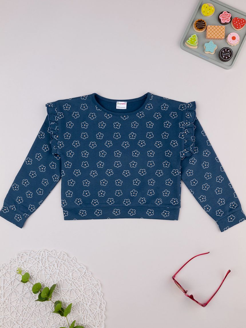 Felpa bimba blu margherite