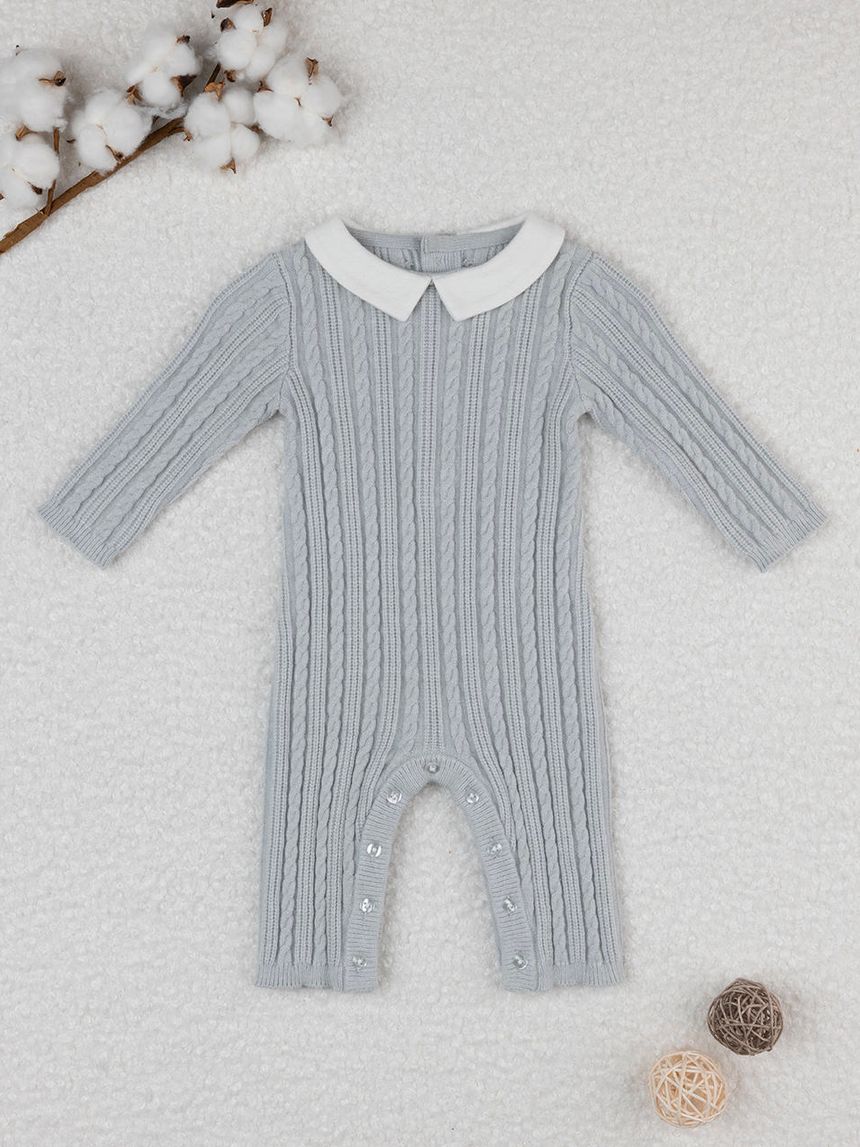 Tutina neonato tricot grigio