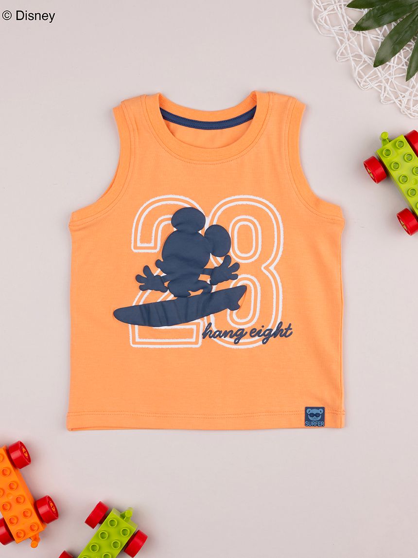 Canotta bimbo arancione mickey mouse surf