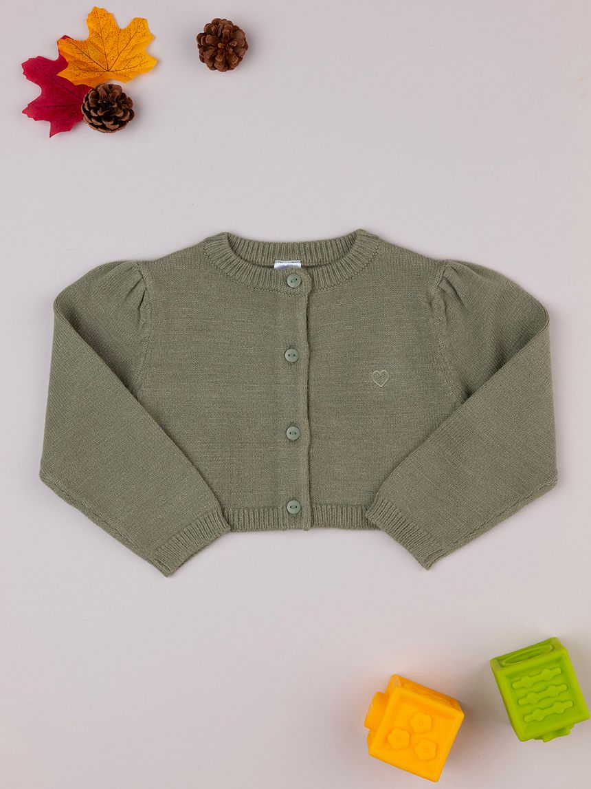 Cardigan tricot bimba verde