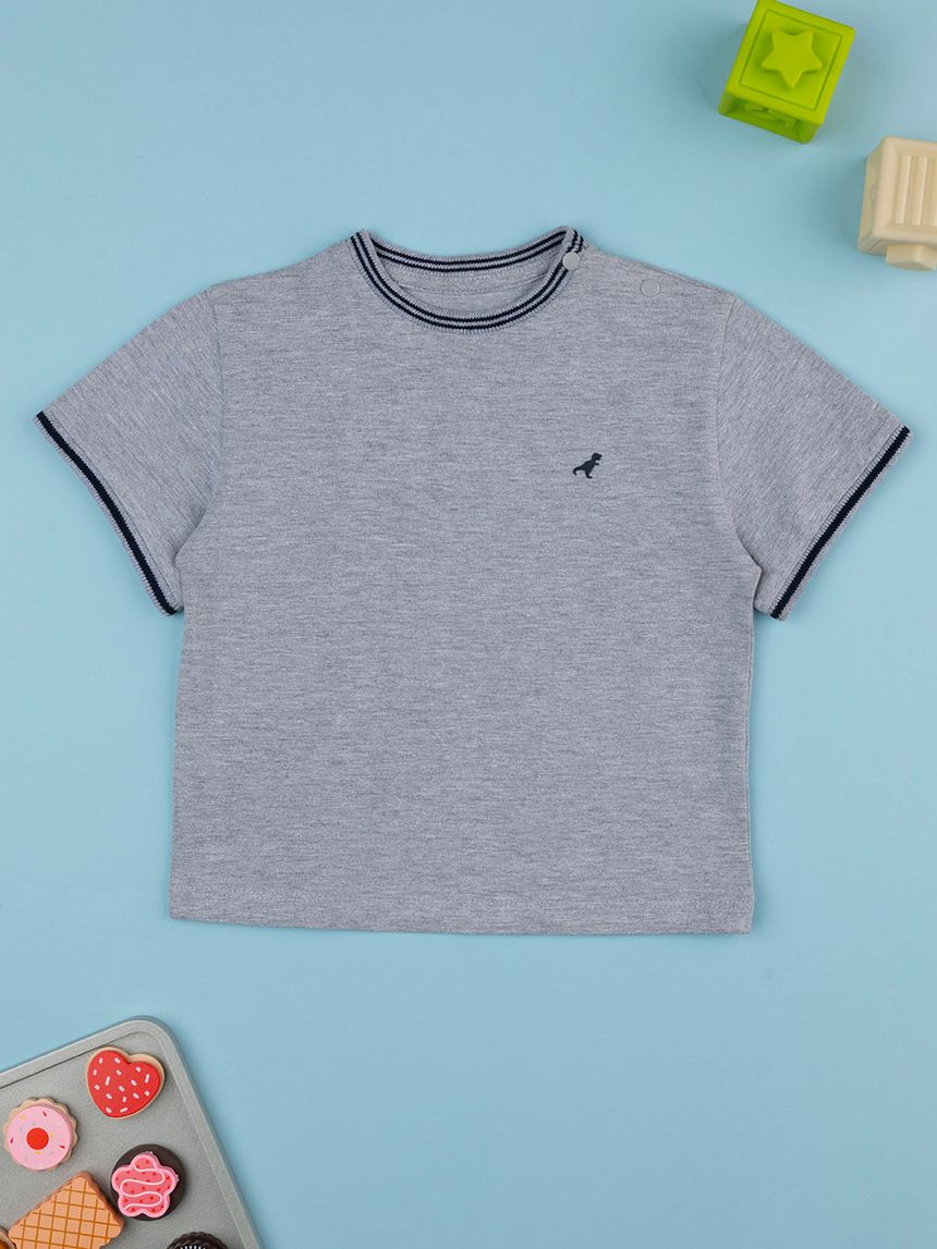 T-shirt bimbo grigio/blu