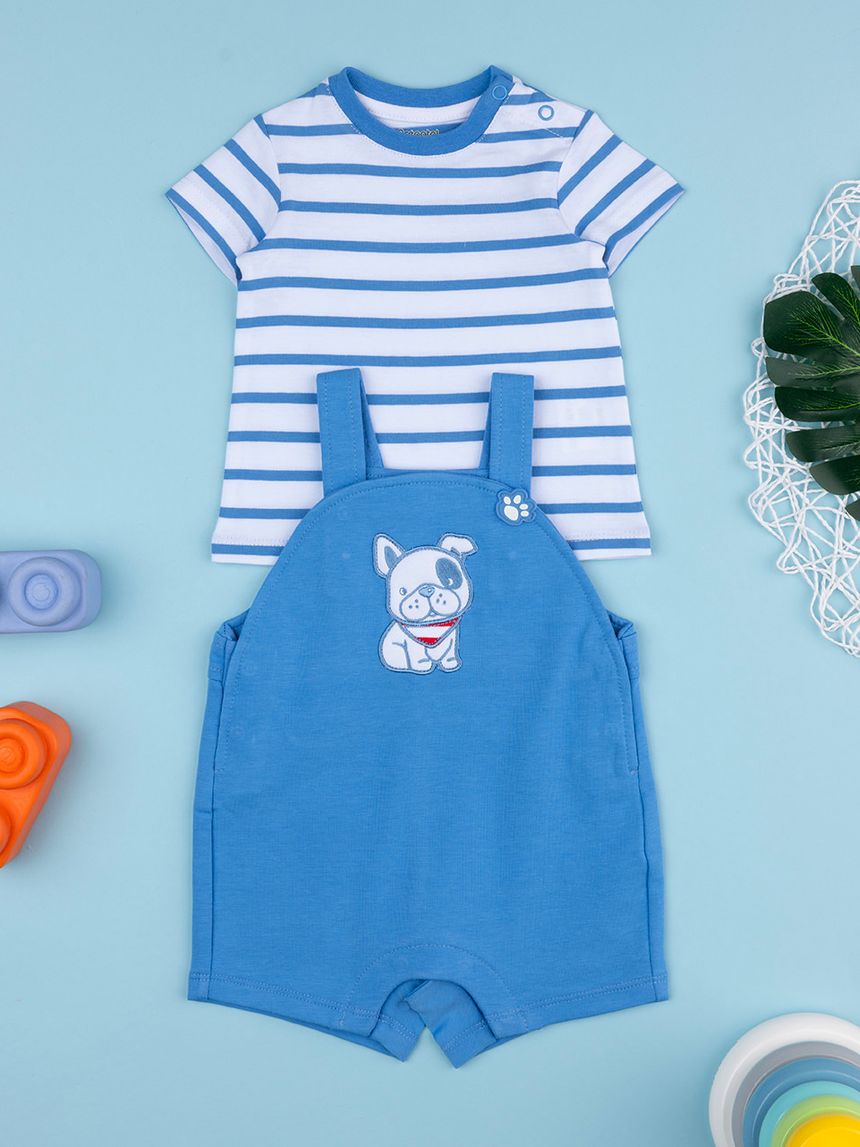 Completo bimbo salopette blu