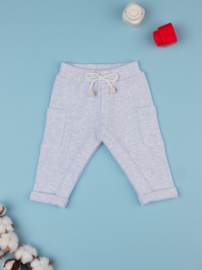 Pantalone bimbo grigio organic cotton