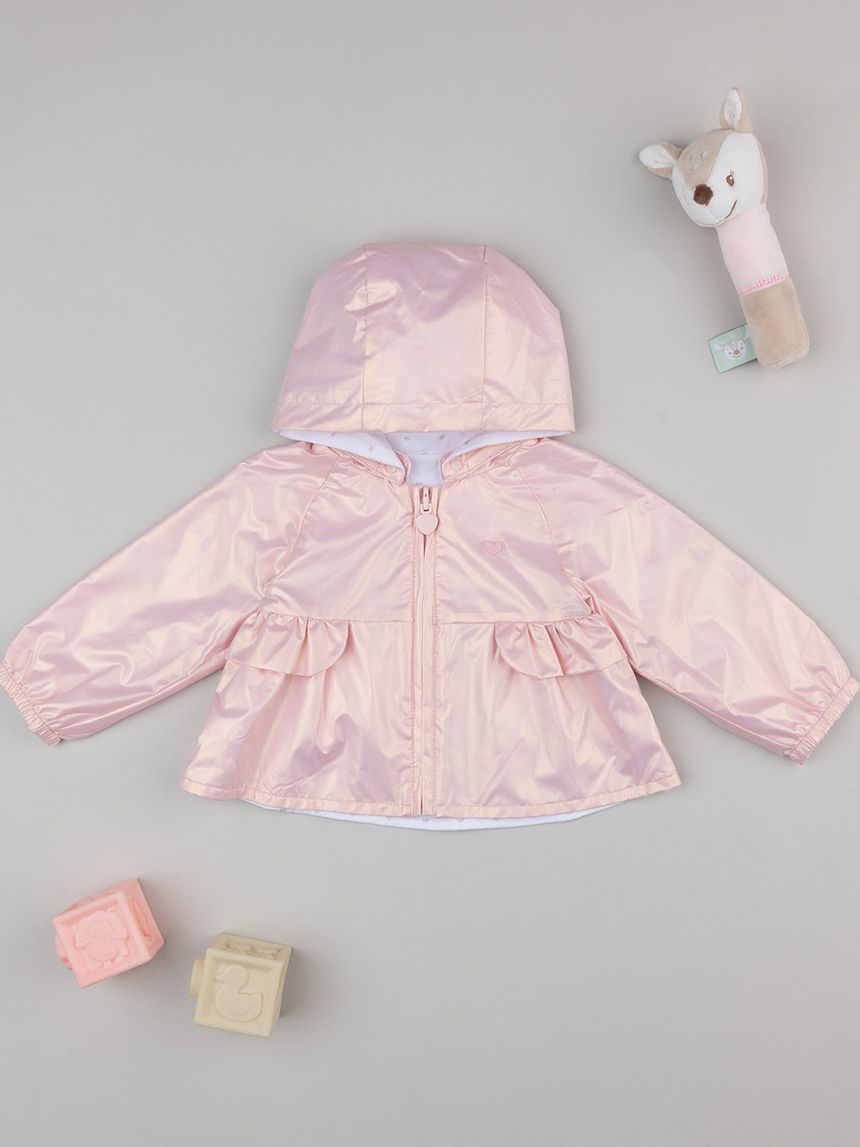 Giacca bimba rosa reversibile