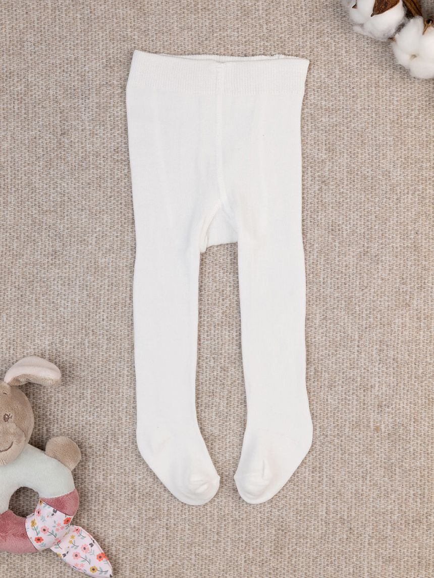 Collant in cotone bianco