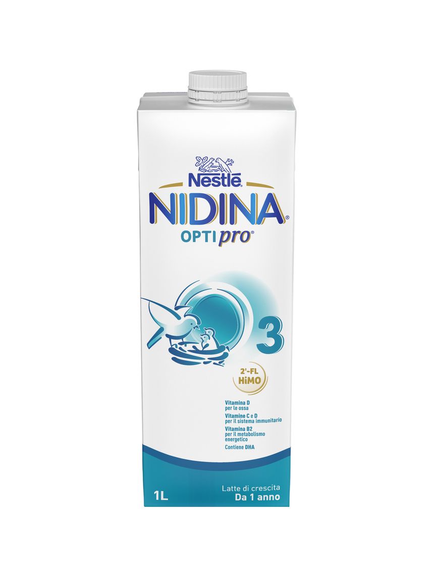 Latte di crescita liquido nidina optipro 3 dai 12 mesi. brick da 1l - nestlé