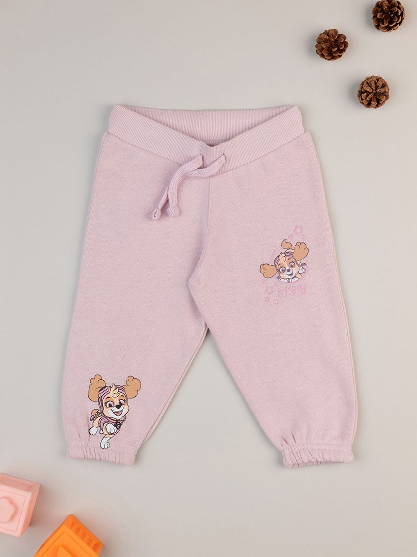 Pantalone felpato bimba rosa paw patrol