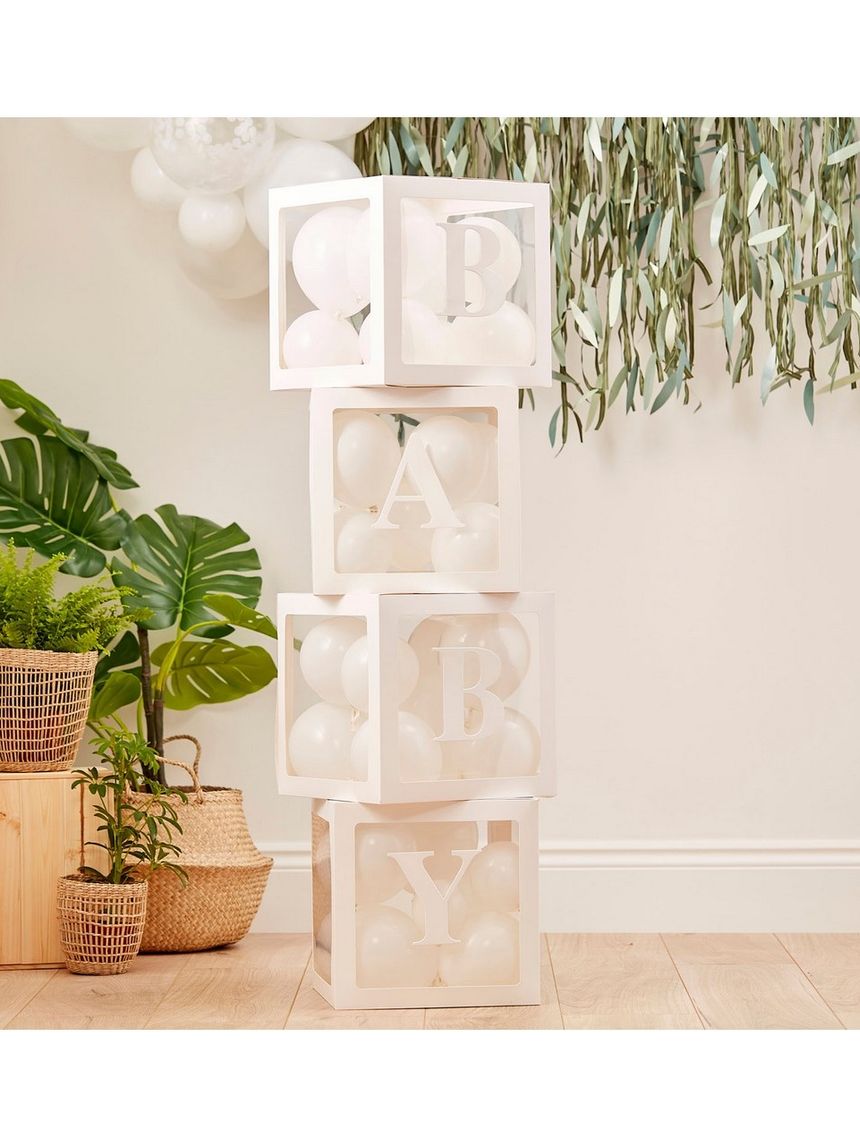 Baby blocks palloncini per feste bambini - 4 scatole bianche