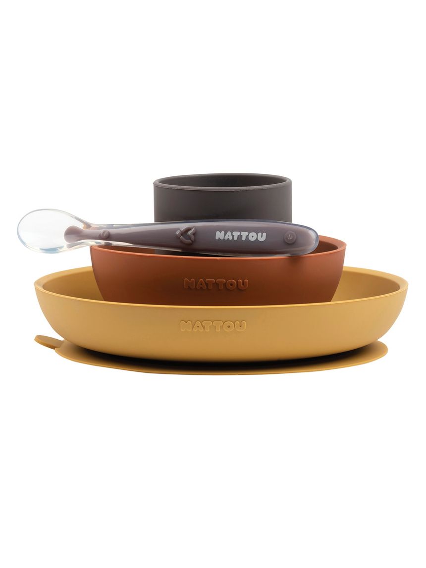 Set 4 pezzi terracotta per la pappa in silicone - nattou