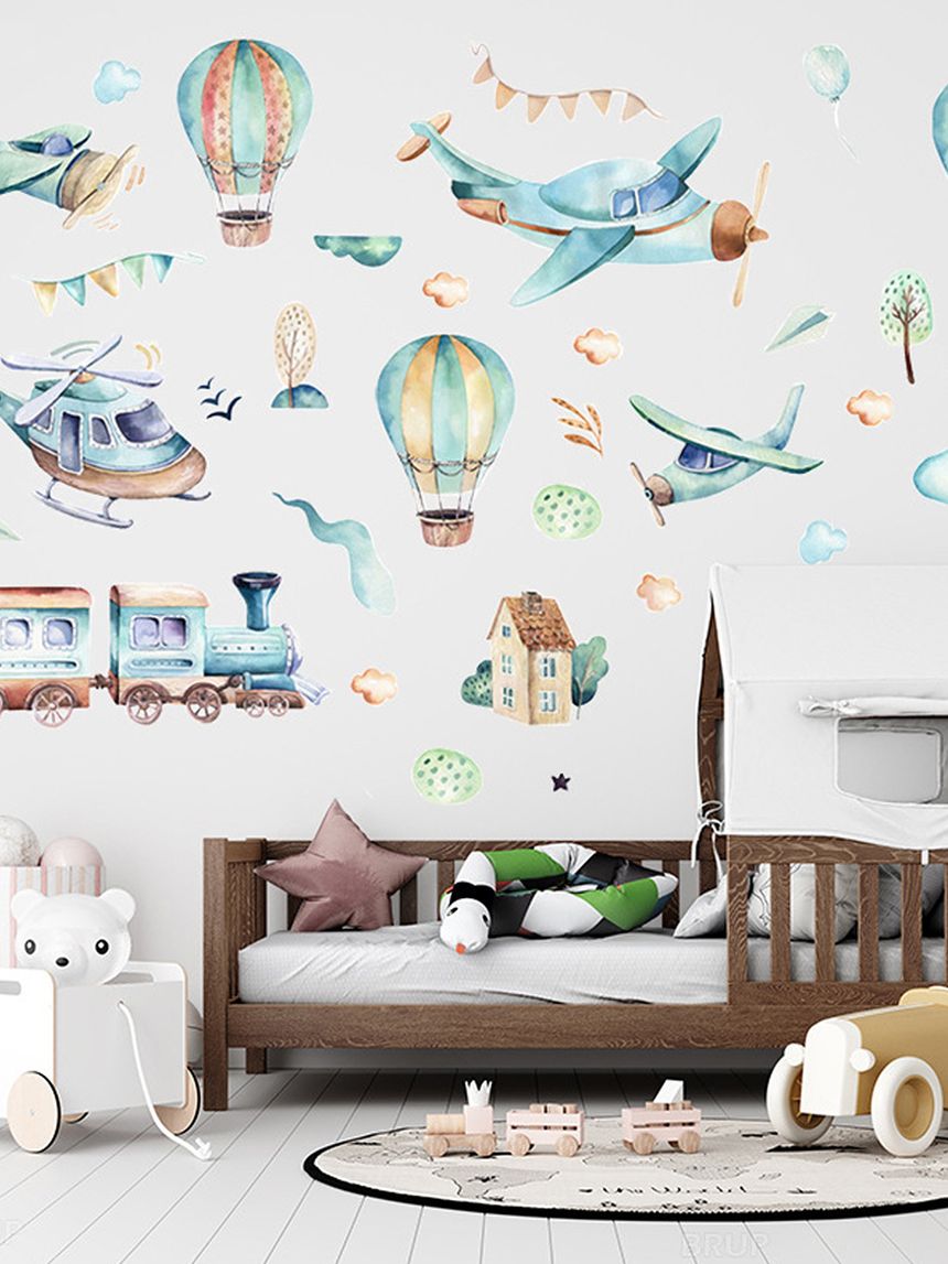 Adesivo decorativo da parete - aeroplani -  autoadesivo - sipo