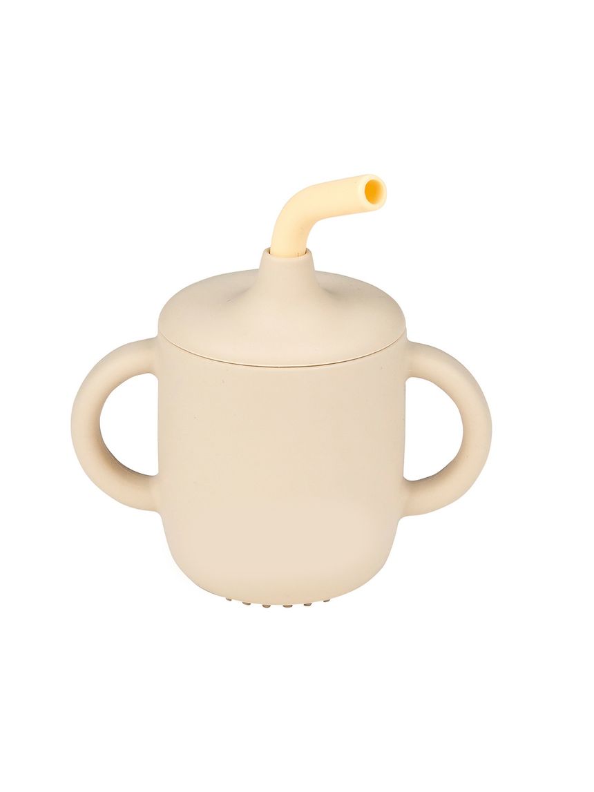 Bicchiere con cannuccia sabbia in silicone - nattou