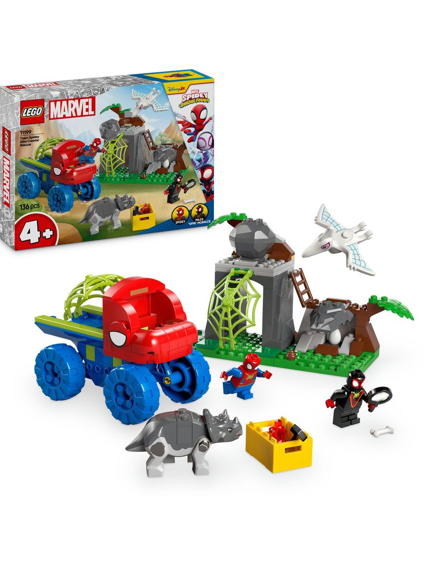 Team spidey: salvataggio su dino-ruspa – 11199 – lego marvel