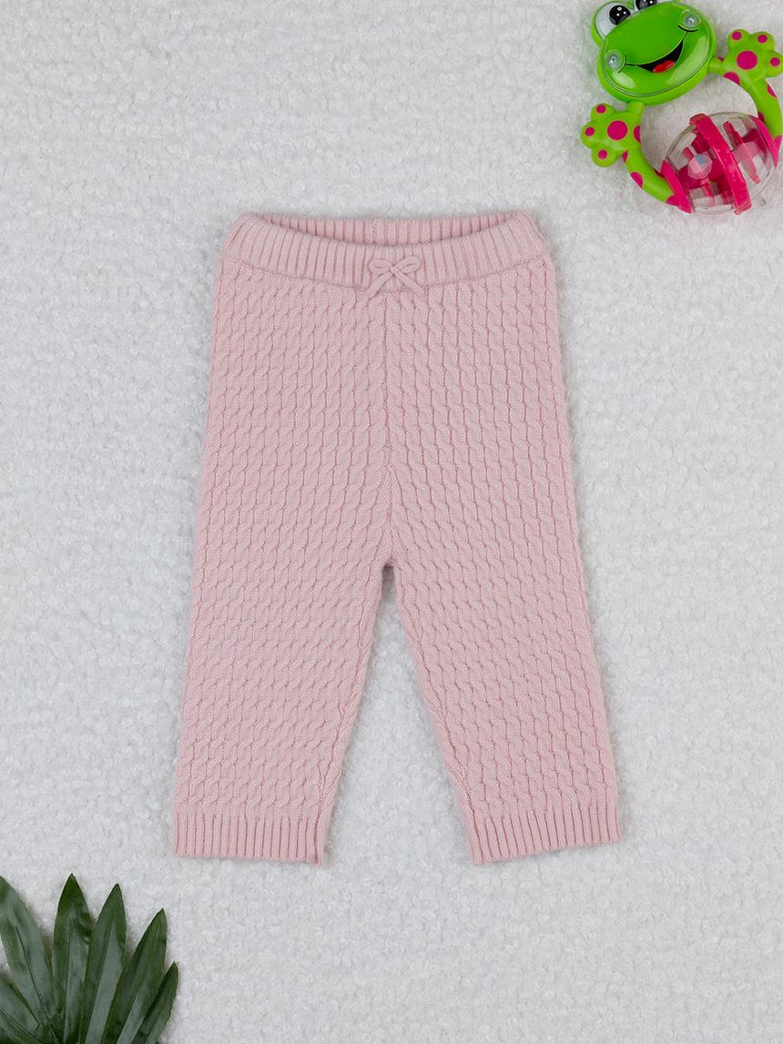 Leggings rosa tricot bimba
